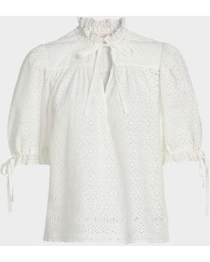 Ulla Johnson Aloutte Eyelet Cotton Top - White