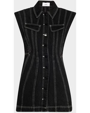 Acler Eagleton Denim Mini Dress - Black