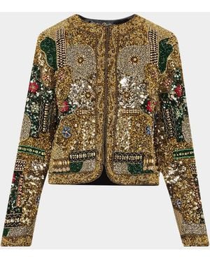 Alice + Olivia Kidman Embellished Jacket - Green