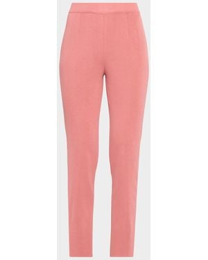 Misook Nancy Mylana Knit Slim-Leg Pants - Pink