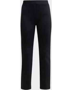 Brandon Maxwell Cropped Flare Neoprene Pants With Front Crease - Blue