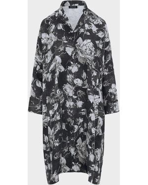 Eskandar A-Line Paneled Mandarin Jacket Coat - Multicolor