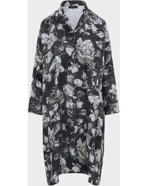 Eskandar A-Line Paneled Mandarin Jacket Coat - Multicolor