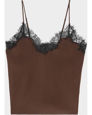 A.L.C. Annabelle Lace Silk Top - Brown