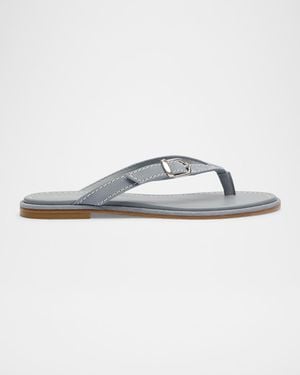 Stuart Weitzman Park Suede Thong Sandals - White