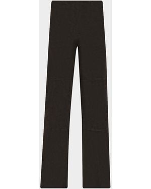 Arma Karina Leather Straight-Leg Pants - Black