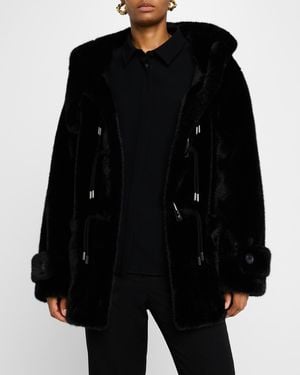 Kobi Halperin Rosie Hooded Faux Fur Coat - Black