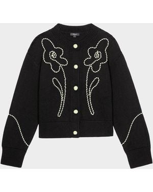 Rails Sybil Embroidered Cotton Cardigan - Black