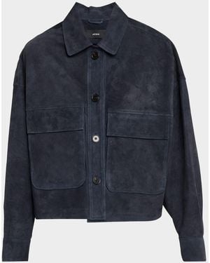 Arma Miri Boxy Lambskin Suede Jacket - Blue