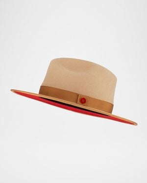 Keith James Apos;S Queen-Brim Wool Fedora Hat - Natural