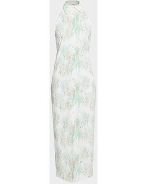 BERNADETTE Cici Floral Halter Midi Shirtdress - White
