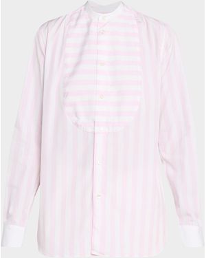 SEBLINE Bunny Striped Tuxedo Bubshirt - Pink