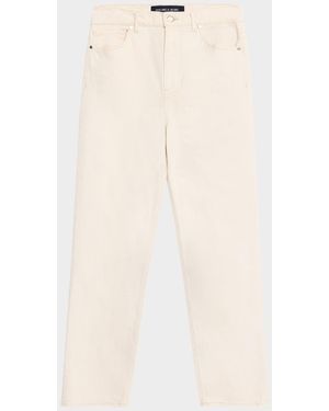 Veronica Beard Leah Mid-Rise Straight Jeans - Natural