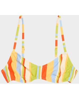 Solid & Striped The Rachel Striped Bikini Top - Orange