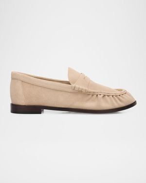 Rag & Bone Lexi Suede Penny Loafers - Natural