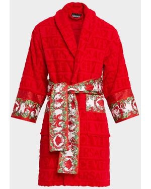 Versace I Heart Baroque Holiday Bathrobe - Red