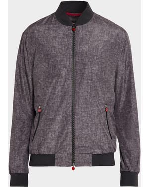 Kiton Apos;S Scratch-Print Full-Zip Blouson - Gray