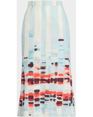 Silvia Tcherassi Layan Stretch Cotton Midi Skirt - White