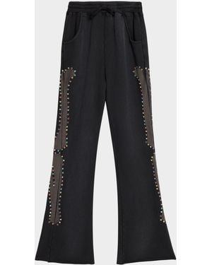 Alchemist Apos;S Cotton Rhinestone-Embellished Bones Atelier Sweatpants - Black
