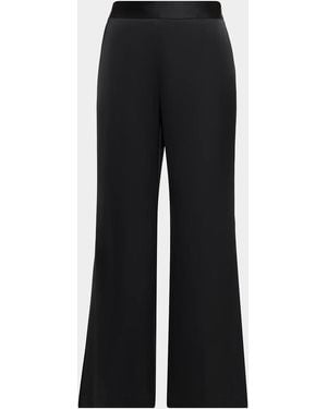 Tahari The Rylee Satin High-Rise Pants - Black