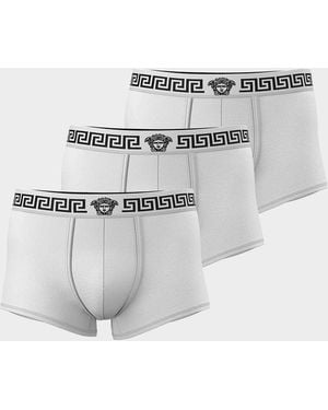 Versace Apos;S Medusa La Greca 3-Pack Boxer Briefs - Gray