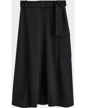 スカート Joseph Pernette Midi Skirt With Concealed Fastening JOSEPH Pernette Midi Skirt With Concealed Fastening in Black