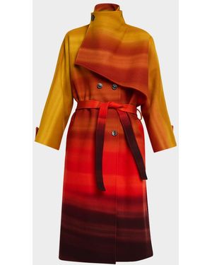 Libertine California Sunset New Wave Double-Breasted Coat - Red