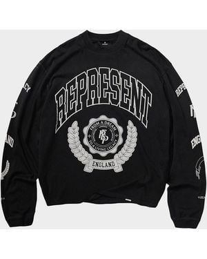 Represent Apos;S Legacy Crest Long-Sleeve T-Shirt - Black