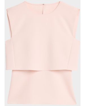 Prabal Gurung Fold Layered Crepe Sleeveless Top - Pink