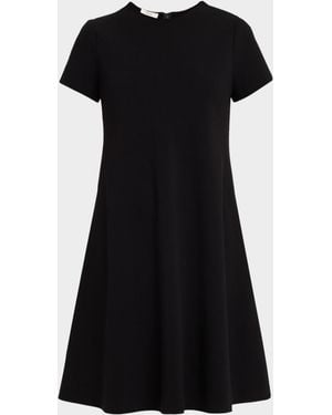 Vince Bias Short-Sleeve Mini Dress - Black