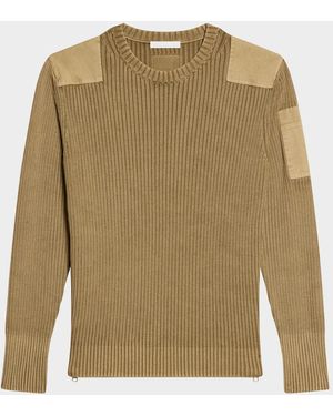 Helmut Lang Ribbed Military Sweater - Green