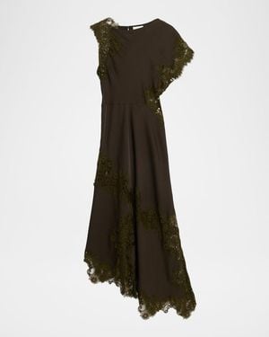 A.L.C. Alessia Satin And Lace Maxi Dress - Green