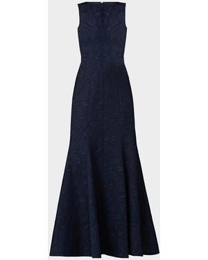 Shoshanna Wilson Floral Jacquard Mermaid Gown - Blue