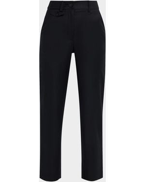 Anna Quan Juliette Slim-Straight Crop Pants - Blue
