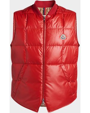 Moncler Apos;S Matte Polyester Quilted Vest - Red