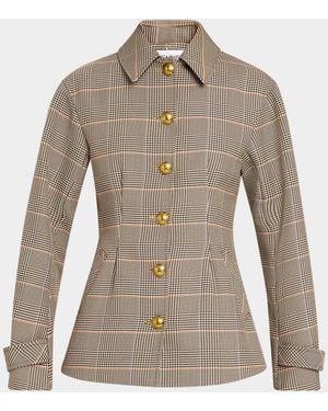 Veronica Beard Severine Plaid Jacket - Brown
