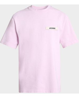 Jacquemus Apos;S Grosgrain Logo Crewneck T-Shirt - Pink