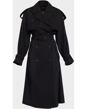 Mackage Zonomi Double-Breasted Twill Trench Coat - Black
