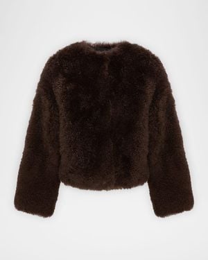Yves Salomon Long-Haired Shearling Jacket - Black