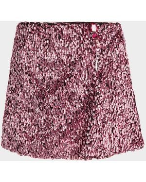 Area Crystal Cluster Mini Skirt - Red