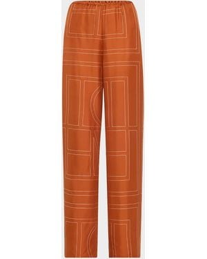 TOTEME Monogram Silk Pajama Bottoms - Orange