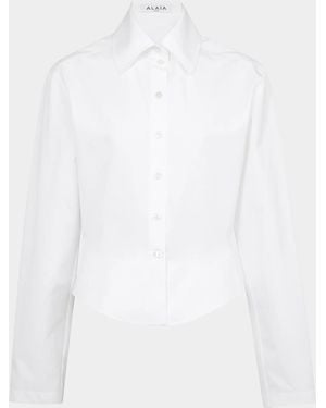 Alaïa Basque Poplin Cotton Shirt - White