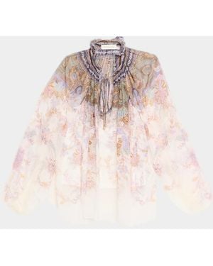 Zimmermann Luna Billow Blouse - Pink