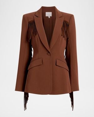 Cinq À Sept Cheyenne Suede Fringe Blazer - Brown
