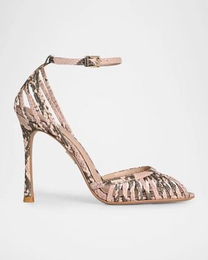 retroféte Analu 105Mm Python-Embossed Leather Heel Sandals - Multicolor