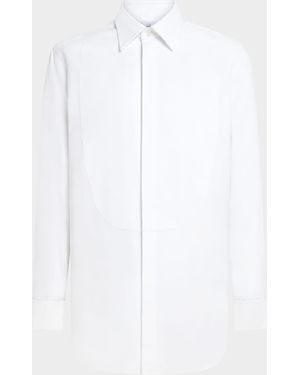 dunhill Cotton Oxford Bib-Front Dress Shirt - White