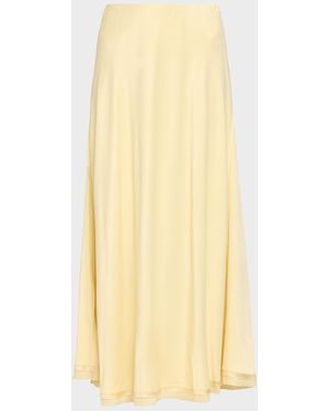 Vince Pleated Midi Skirt - Yellow