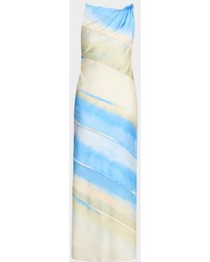 Significant Other Kahlo Twisted Sleeveless Gown - Blue