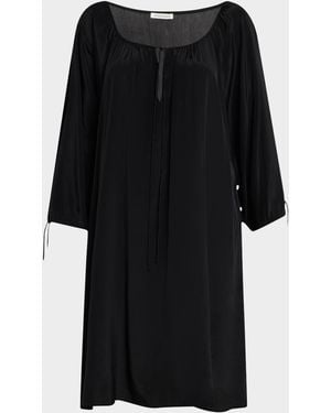 By Malene Birger Lauren Viscose-Silk Shift Dress - Black
