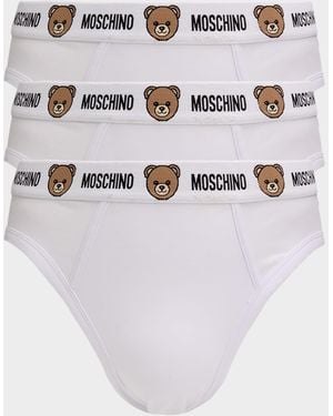 Moschino Apos;S 3-Pack Teddy Bear Cotton Jersey Briefs - White
